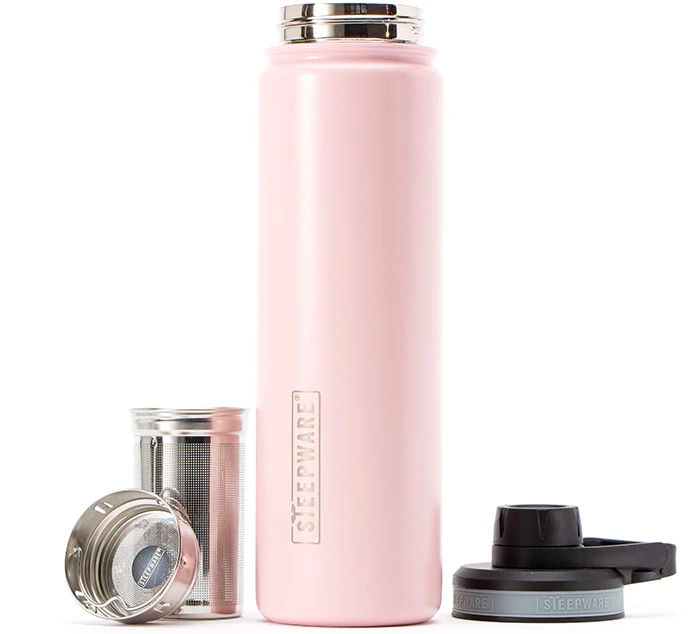 Plywell 16 oz. Pink Stainless Steel Coffee bottle Tea Infuser